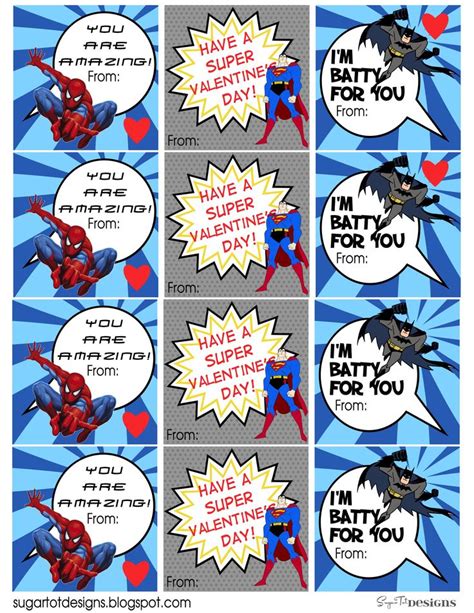 Free Printable Superhero Valentine S Day Cards And More For Sale