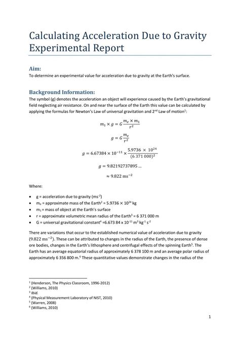 Acceleration Due to Gravity Using a Simple Pendulum Experiment ...