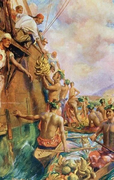 The Arrival Of Captain James Cook In Tahiti In 1769