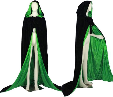 Amazon Qianruidia Unisex Full Length Hooded Robe Cloak Long Velvet