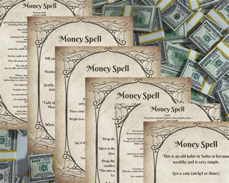 Set Of Money Spells Book Of Shadows Bos Grimoire Magic Spellbook