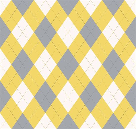 Argyle Plaid Seamless Pattern Modern Yellow Grey Color Background Use