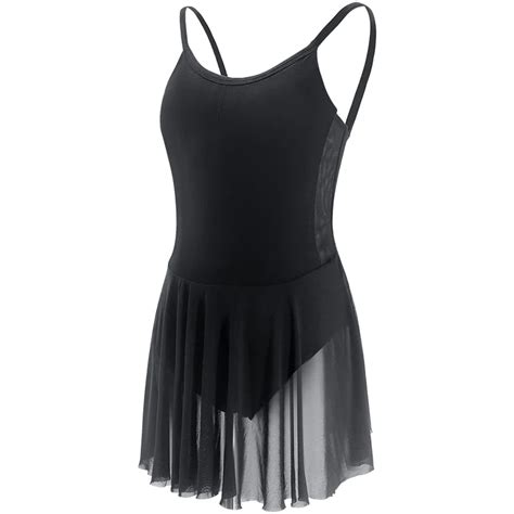 Lyrical Ballet Dress Women Camisole Leotard Dress Girls Adult Black