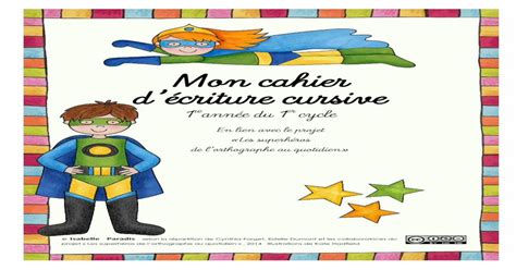 Pdf Mon Cahier Décriture Cursive · Ce Cahier Décriture Cursive Se Veut Un Outil