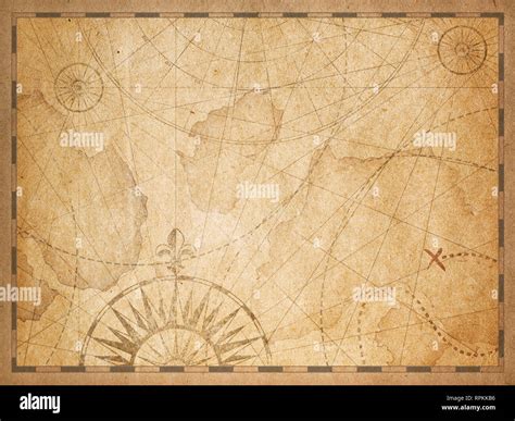 old nautical hidden treasure map background Stock Photo - Alamy