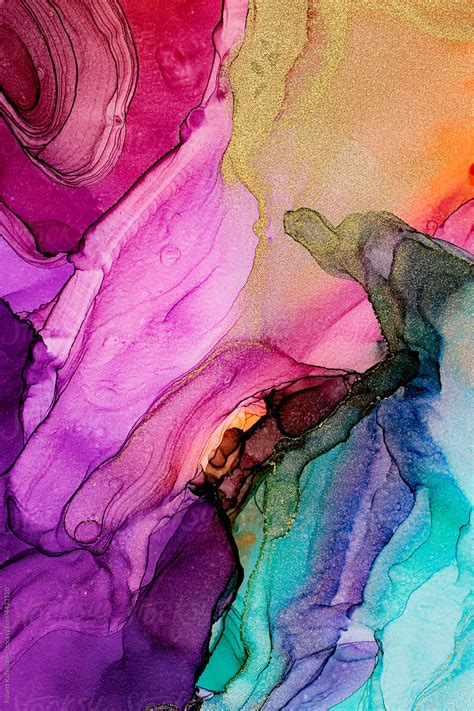 Abstract Alcohol Ink Painting Stock Image Everypixel