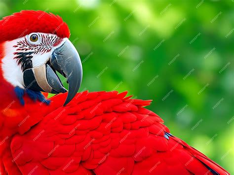 Premium AI Image | Closeup of a scarlet macaw from side view scarlet ...