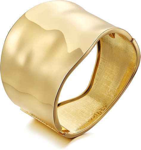 Gold Cuff Bracelets For Women Fashion Chunky Gold Bracelets For Women Hinge Gold Bangle