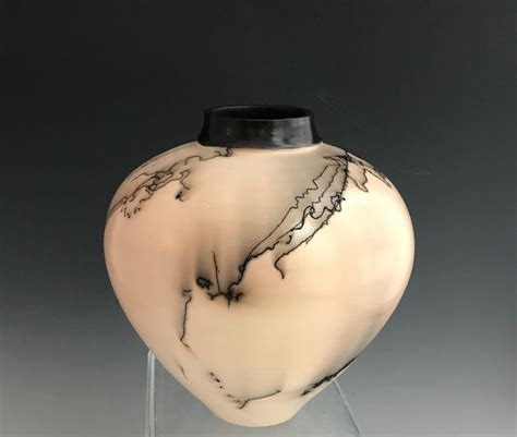 Handmade Ceramic Vase Horsehair Pottery Decorative Porcelain Etsy