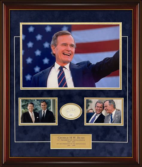 George H W Bush Autograph President Photo Collage X Jsa