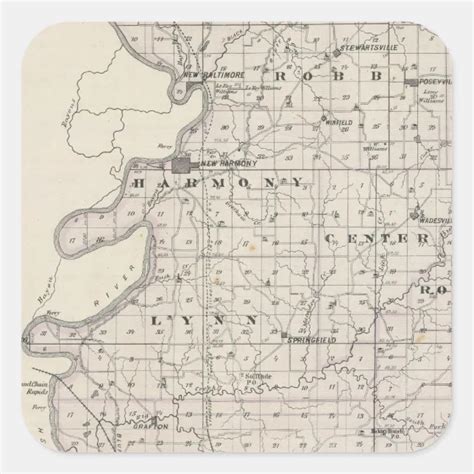 Map of Posey County Square Sticker | Zazzle