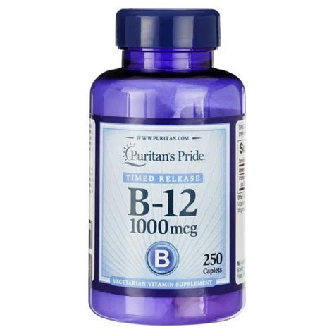 Puritans Pride Vitamin B12 1000 Mcg Timed Release 250 Caplets