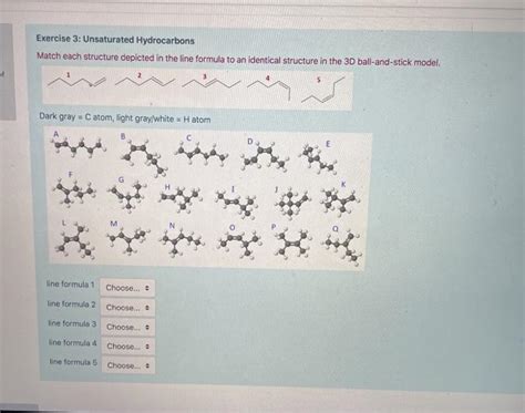 Solved Exercise 3 Unsaturated Hydrocarbons Match Each