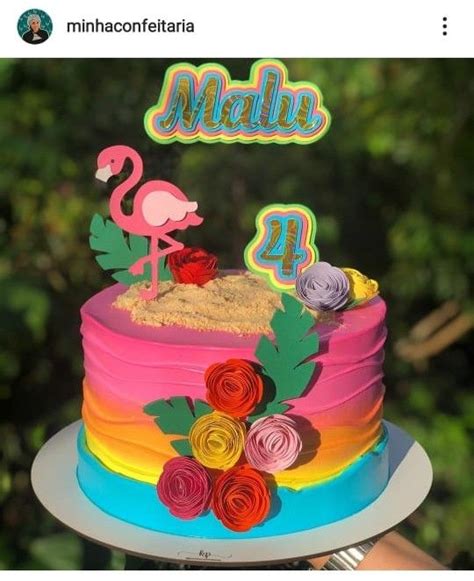 Pin De Kellyne Hallyssa Em Festa Tropical Aloha Bolo De Flamingo