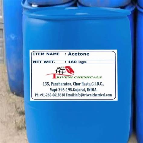 Acetone Solvent 95 160 Kg Drum For Industrial Equipment Cleaning At