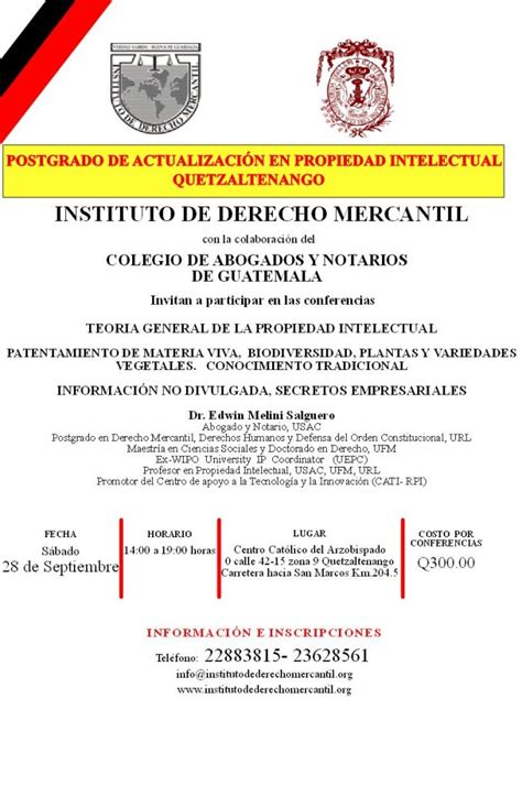 Instituto De Derecho Mercantil Idm Guatemala Conferencias Por Dr