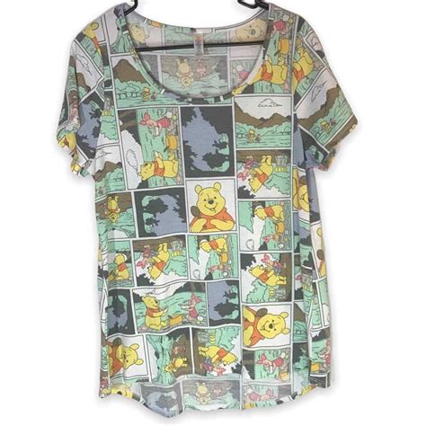 Lularoe Lg Winnie The Pooh Comic Strip Style Graphic Gem