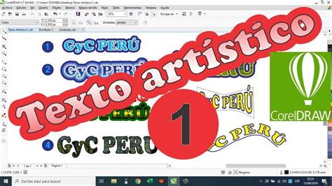 Corel Draw Texto Artístico en Corel Draw 100 práctico Video