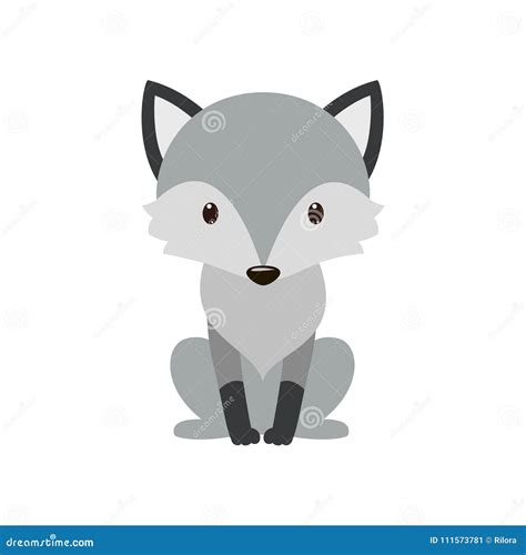 Gray Wolf. Cartoon, Wolf Grey the Nature of the Character Stock Vector ...