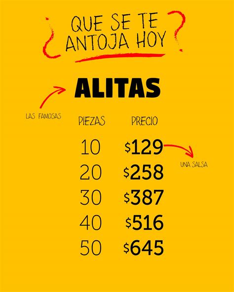 Carta Del Restaurante Alitas To Go Ciudad Juarez C Melquiades Alanís