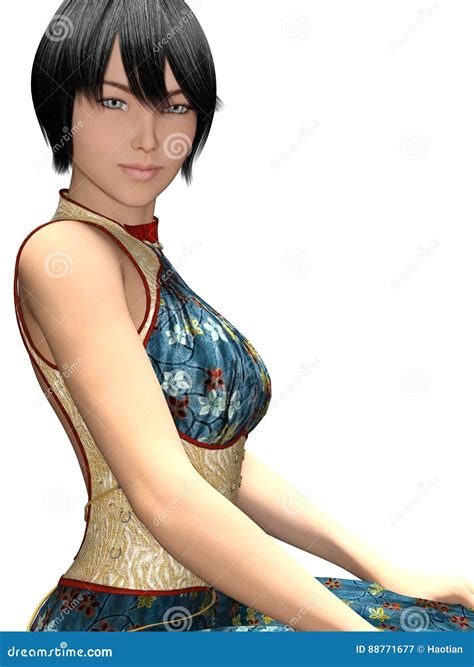 Chinese Lady And Roast Duck Vector Illustration Cartoondealer