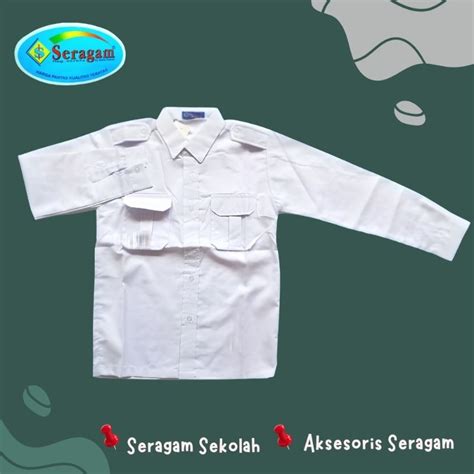 Jual BAJU SERAGAM PHD PMR PASKIBRA PUTIH PANJANG MERK SERAGAM