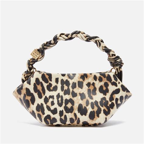 Ganni Bou Leopard Print Recycled Leather Mini Bag