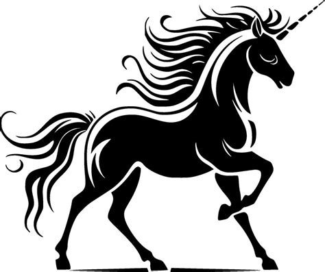 Unicorn, Black and White Vector illustration 27963204 Vector Art at ...