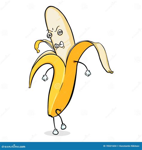 Vector Cartoon Character - Angry Peeled Banana Stock Vector ...