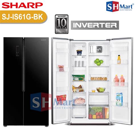 Jual KULKAS SIDE BY SIDE SHARP SJ IS61GBK KAPASITAS 563 LITER INVERTER