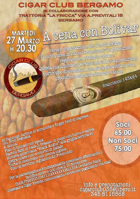 Cigar Blog Sigari E Dintorni Marzo A Bergamo Si Fuma Bolivar