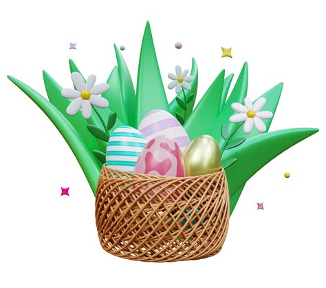 Free Happy Easter Day With Easter Eggs Concept Of Easter Egg Hunt Creative Holiday Composition