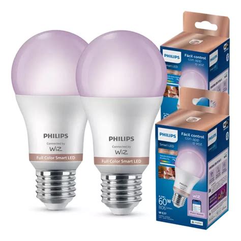 Set 2 Philips Smart Wi Fi Inteligente E27 Multicolores Wiz