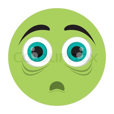 Flat Design Scared Face Emoticon Icon Stock Vector Colourbox