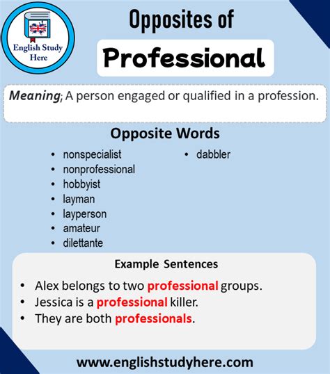 Opposite Of Professional Antonym Of Professional 8 Opposite Words For Professional English