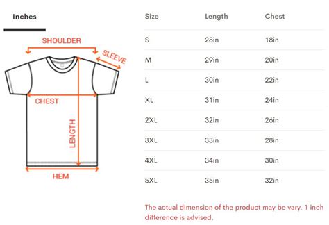 Size Chart - TeePro