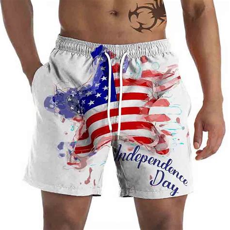 Pzocapte Fourth Of July Board Shorts Mens Trunks Mens Swimwear