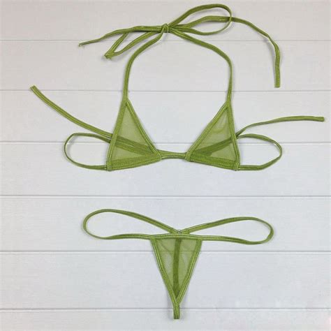 European Extreme Transparent Mini Micro Bikini Swimwear See Through