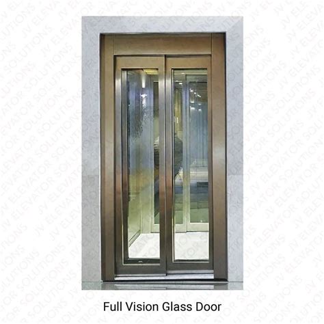 Stainless Steel Center Opening Full Vision Elevator Glass Door Telescopic Manufacturer And Seller