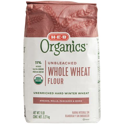 H E B Organics Unbleached Whole Wheat Flour Shop Flour At H E B