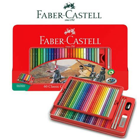 Faber Castell Classic Colour Pencil Sketch Set Tin Sharpener Eraser