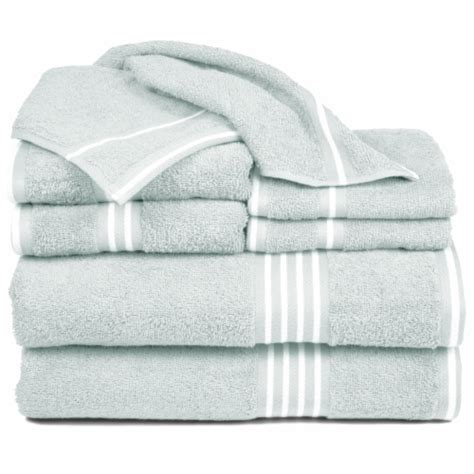 Lavish Home 8 Piece 100 Cotton Soft Towel Set Seafoam 8pcs Kroger