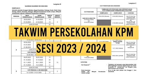 Takwim Persekolahan 2023 / 2024 KPM