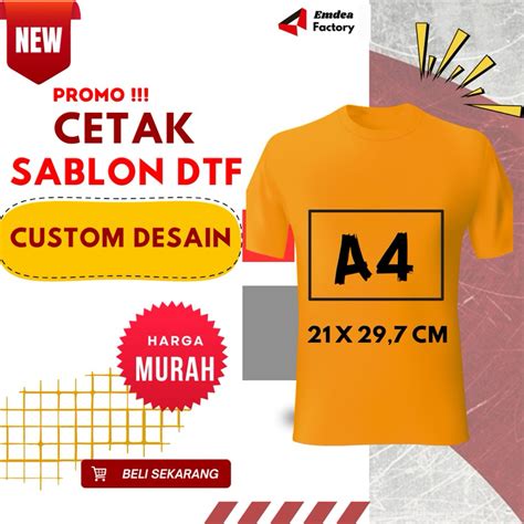 Jual Cetak Sablon DTF A4 Murah Siap Press Shopee Indonesia