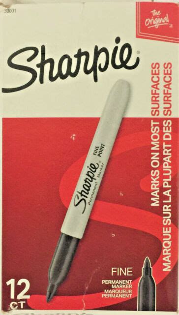 Sharpie 30001 Fine Tip Permanent Markers Black 12 Count For Sale