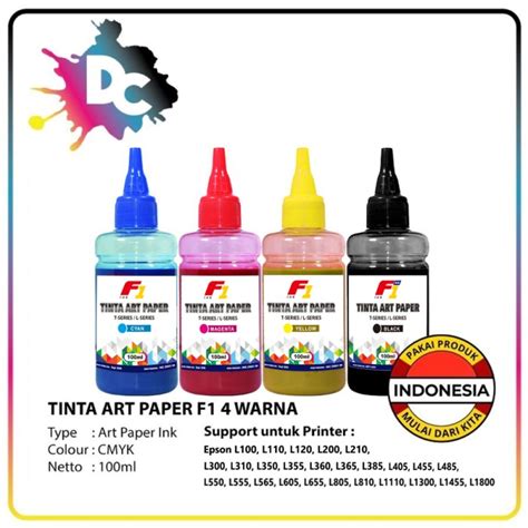 Jual Tinta F1 Art Paper Refill Isi Ulang Infus Epson 100ml 1 Set