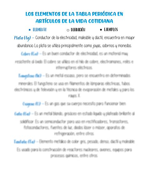 SOLUTION Los Elementos De La Tabla Peri Dica En Art Culos De La Vida