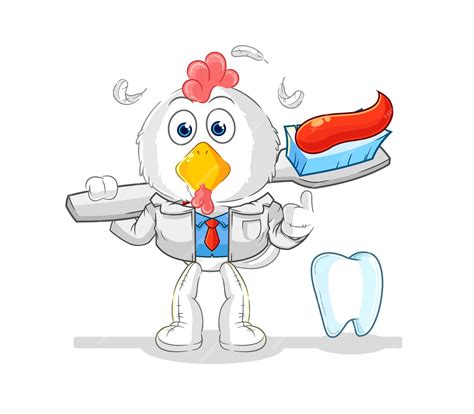 Premium Vector Chicken Dentist Illustration Character Vector