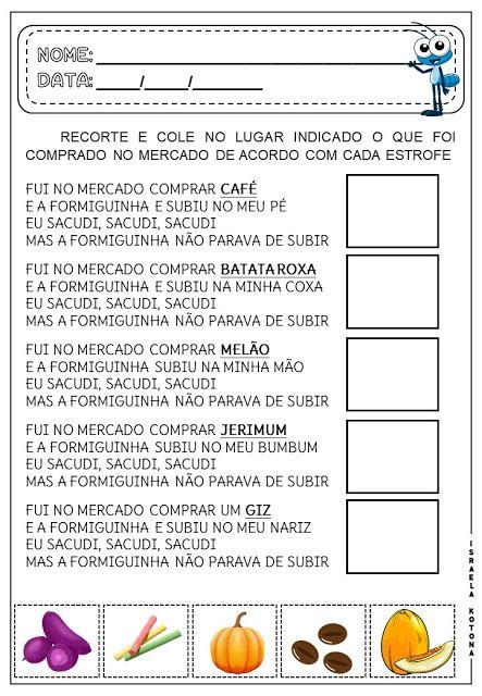 Educa O Infantil Facil Formiguinhas Fui No Mercado Colorido