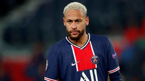 White Hair Neymar Da Silva Santos Junior Is Wearing Red Blue Sports